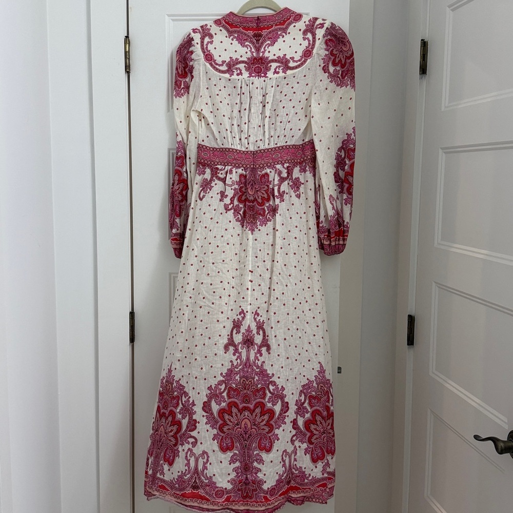 Zimmermann White and Pink Paisley Linen Maxi Dress - Picture 5 of 6